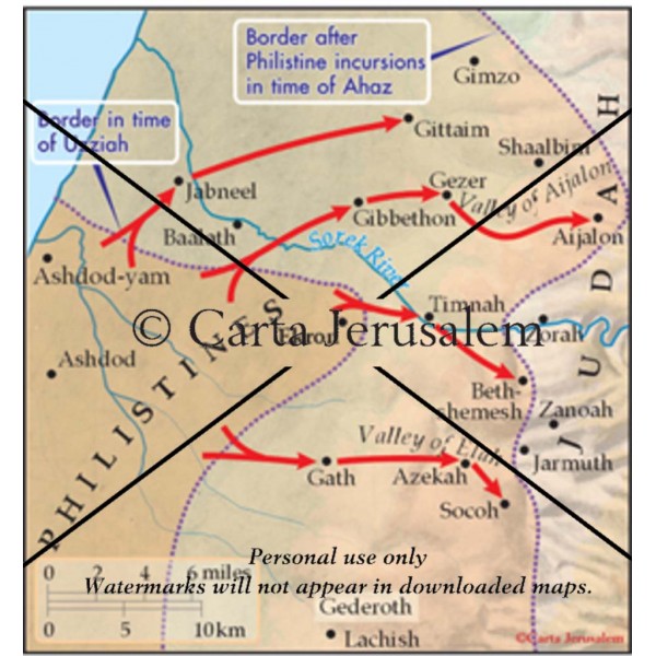 Philistine conquests in the days of Ahaz - Carta Jerusalem