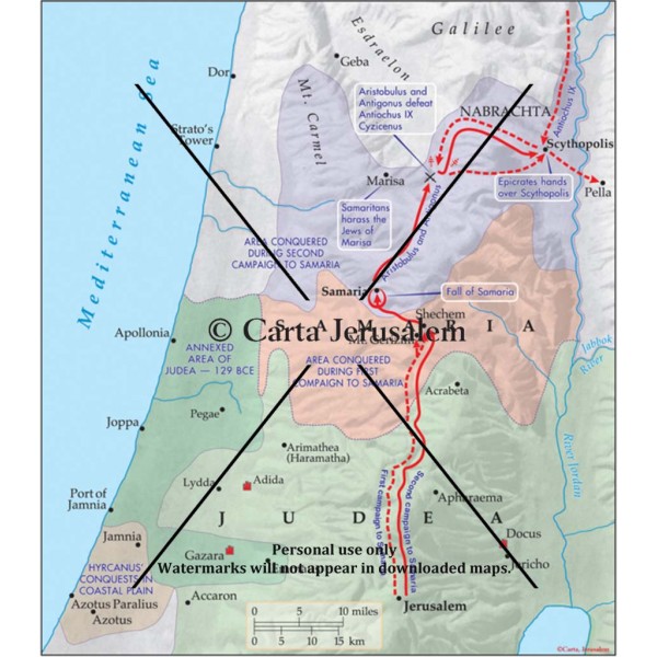 The conquests of John Hyrcanus in Samaria and the Coastal Plain, 126 ...