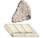 Remains of a Libation Tray and a Stele from an Egyptian Temple