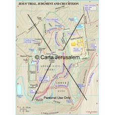 Jesus' Trial Judgment and Crucifixion - Printed Map